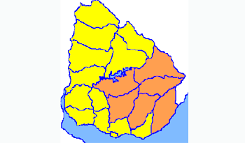 Mapa de alerta naranja