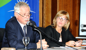 Ministro de Salud, Jorge Basso y subsercrataria Cristina Lustemberg