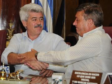 Ministro Brenta junto al presidente de Cutcsa, Juan Salgado.