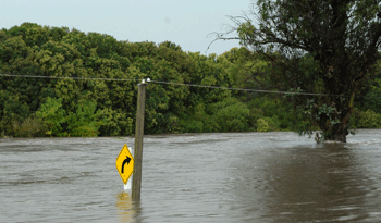 Inundación, foto de archivo