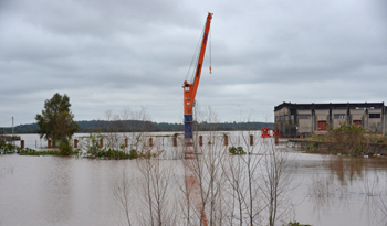 Puerto de Paysandú afectado por las inundaciones