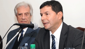 El presidente Tabaré Vázquez junto al director de Inefop, Eduardo Pereira