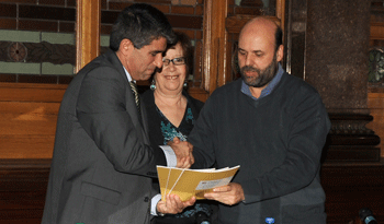 Vicepresidente Raúl Sendic y secretario nacional de Cuidados, Julio Bango