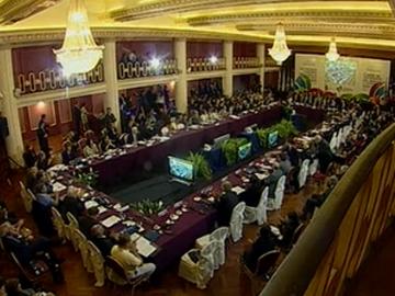 Sala de reuniones de la cumbre del Mercosur