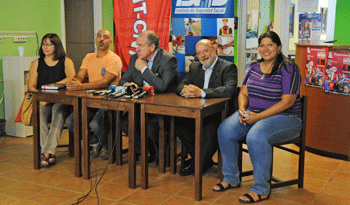 Murro con autoridades del BPS y del PIT CNT en Conferencia de Prensa