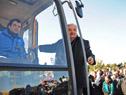 Presidente José Mujica en acto de entrega de maquinaria para caminería rural a las intendencias