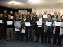 Entrega de diplomas a los primeros jubilados de la construcción.