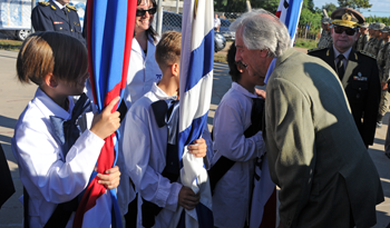 El Presidente Tabaré Vázquez con escolares de San José