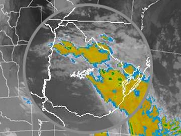 Imagen satelital de frente de tormenta (fuente de gráfica: DNM)