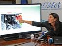 Conferencia de prensa de la directora del Instituto Uruguayo de Meteorología, Madeleine Renom