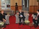 Encuentro en salón Dorado del teatro Solís entre los presidentes de Uruguay, Chile y Paraguay