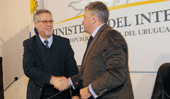 Subsecretario de Interior, Jorge Vázquez, y presidente de AUF, Wilmar Valdez