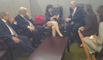 Presidente Tabaré Vázquez con la directora general de la OMS, Margaret Chan