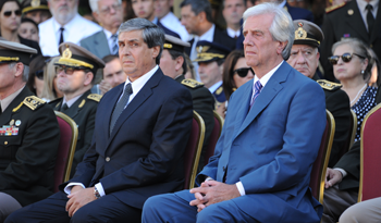 El presidente de Tabaré Vázquez y el ministro Daniel Montiel