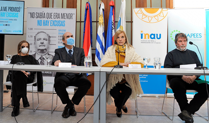 Vicepresidenta, Beatriz Argimón, presidente del INAU, Pablo Abdala y directores de la institución