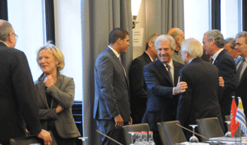 El presidente Tabaré Vázquez en la Cámara de Comercio de Hamburgo