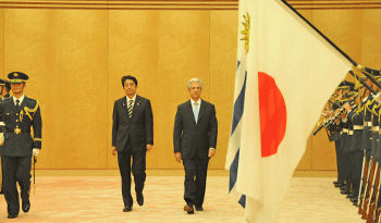 Primer ministro de Japón, Shinzō Abe, y Presidente uruguayo Tabaré Vázquez