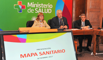 Ministro Jorge Basso y subsecretaria Cristina Lustemberg en presentación del Mapa Sanitario