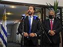 Conferencia de prensa del presidente Lacalle Pou al arribar de Brasil