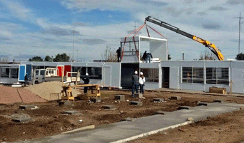 Instalación de aulas prefabricadas
