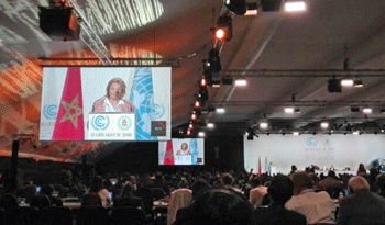 Ministra Eneida de León en la Cop 22