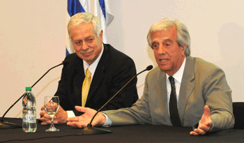 Presidente Tabaré Vázquez y ministro de Salud Pública, Jorge Basso