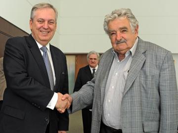 Presidente Mujica y canciller de Brasil, Luiz Alberto Figueiredo
