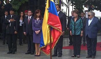 Presidentes del Mercosur en homenaje a Simón Bolívar