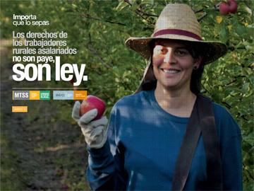 Imagen de la campaña “Los derechos de los trabajadores asalariados no son paye, son ley”