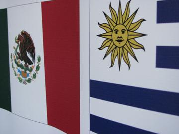 banderas de ambos países