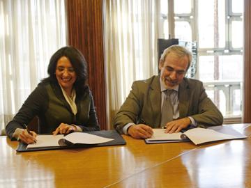 Viceministra de Relaciones y Culto de Costa Rica, Gioconda Ubeda Rivera y subsecretario de Relaciones Exteriores, Luis Porto