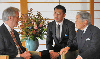 Presidente Vázquez durante encuentro con el emperador de Japón, Akihito