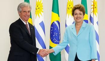Presidente Tabaré Vázquez con Presidenta de Brasil, Dilma Rousseff