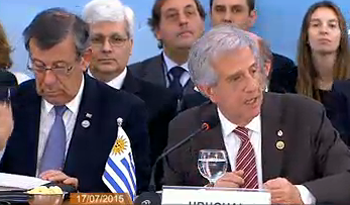 Presidente Tabaré Vázquez en su oratoria durante la 48° Cumbre de Jefes y Jefas de Estado y Estados Asociados del MERCOSUR