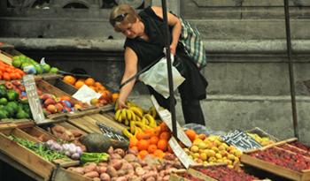 Puesto de frutas y verduras