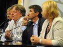 Conferencia de prensa de ministros de Economía, Transporte y Turismo, y titular de ANCAP