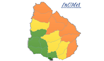Advertencia de INUMET de las 11:30 horas