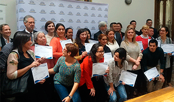 Diplomados junto a Eduardo Bonomi y Jorge Vázquez