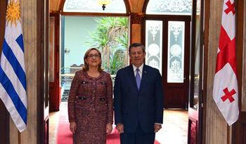 Ministro de Relaciones Exteriores, Rodolfo Nin Novoa, junto a ministra de Relaciones Exteriores de Georgia, Tamar Beruchashvili Ministro de Relaciones Exteriores, Rodolfo Nin Novoa, junto a ministra de Relaciones Exteriores de Georgia, Tamar Beruchashvili
