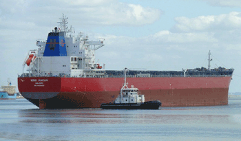 Barco granelero “Unity N” en el puerto de Montevideo