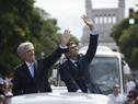 Traslado del Presidente Tabaré Vázquez a la Plaza Independencia