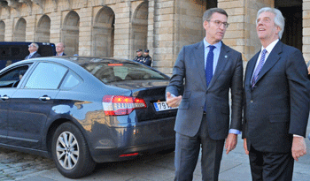El presidente de la Xunta de Galicia, Alberto Nuñez Feijóo, y el mandatario uruguayo Tabaré Vázquez