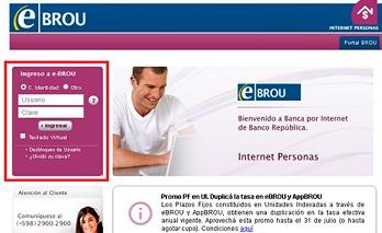 Inicio de plataforma bancaria por Internet e-BROU Inicio de plataforma bancaria por Internet e-BROU