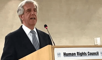 El presidente Tabaré Vázquez habla en el consejo de Derechos Humanos de la ONU