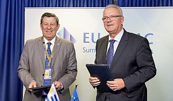 Cancieller Nini Novoa y comisario europeo para Cooperación Internacional y Desarrollo, Neven Mimica