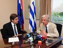 Conferencia de prensa del presidente Tabaré Vázquez y Javier Miranda