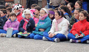 Niños del proyecto Biblioteca Solidaria