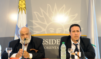 Ministro de Defensa Nacional, Eleuterio Fernández Huidobro y prosecretario de Presidencia, Diego Cánepa