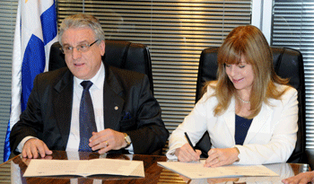 Director de la Oficina Nacional del Servicio Civil, Alberto Scavarelli, y presidenta de lINSA, Gabriela Fulco