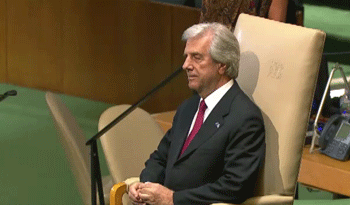 Vázquez en pleno de la Asamblea General de la ONU.